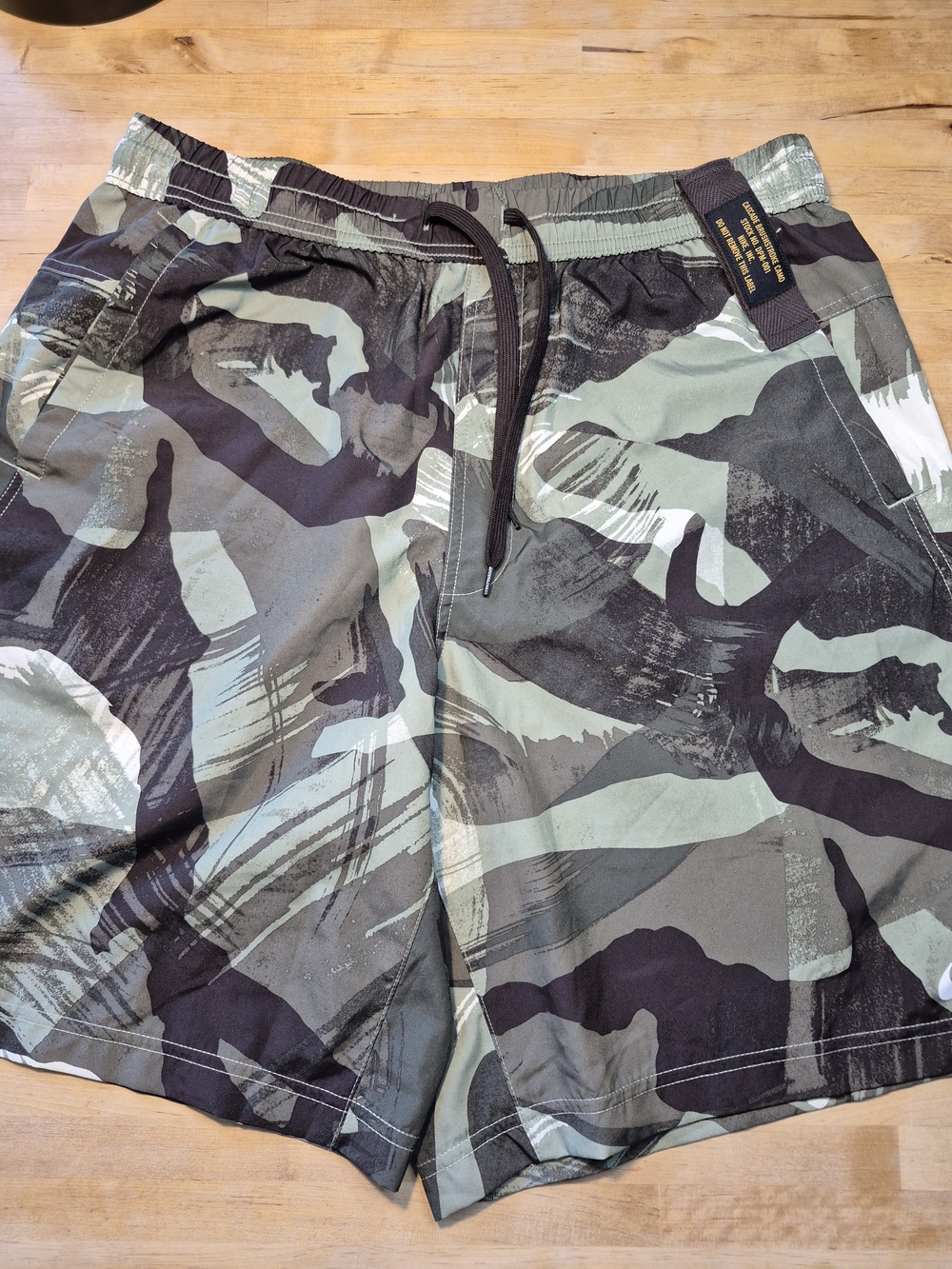 Nike Men's Camo Athletic Shorts - Olive Green & Black